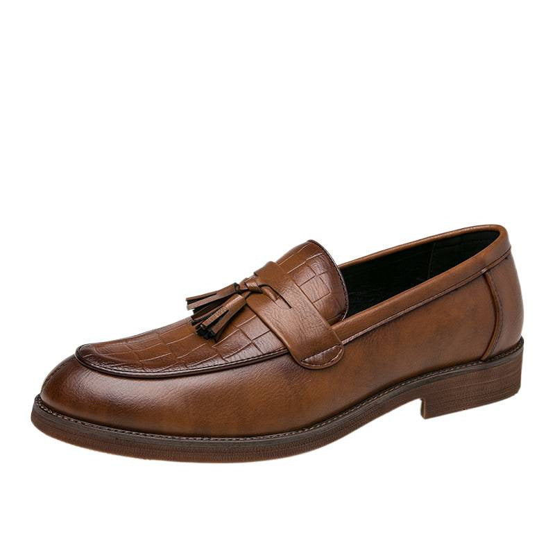 Dames modieuze mocassins met leren bovenwerk en franjedetails – Zwart