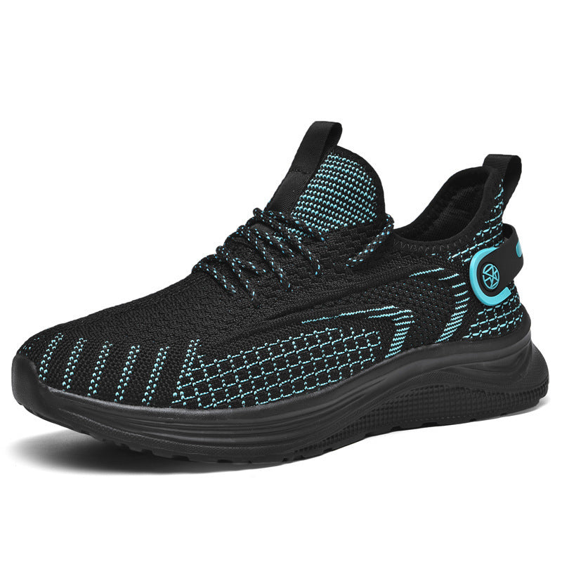 Dames comfortabele hardloopschoenen met gebreid bovenwerk – Grijs en Zwart – Zwart