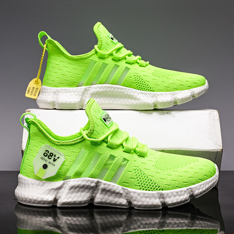 Dames lichte sportsneakers met ademend mesh bovenwerk en dempende zool – Rood