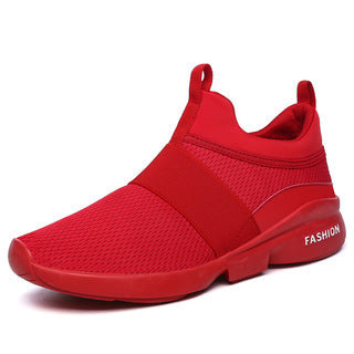 Dames lichte slip-on sneakers met ademend bovenwerk – Rood