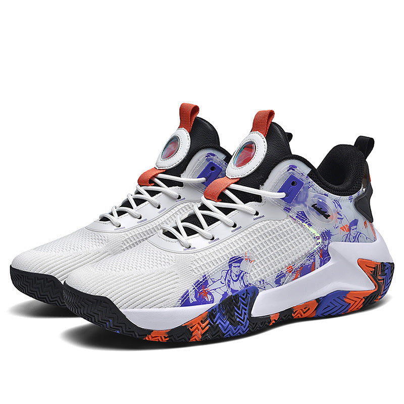 Dames performance sneakers – Wit en Zwart-blauw – Wit-paars