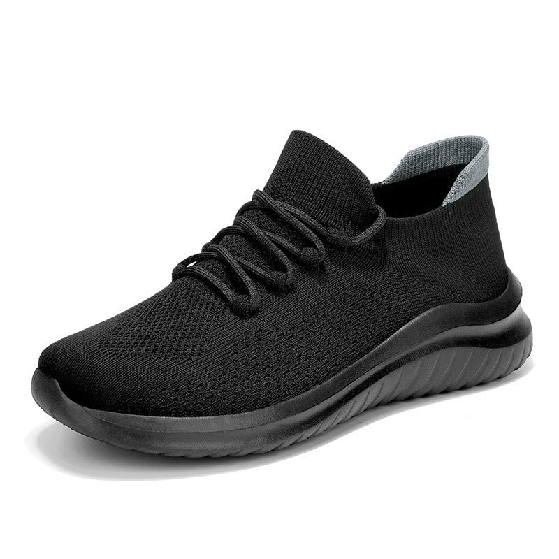 Dames sneakers met elastische veters en hoge schacht – Zwart-grijs