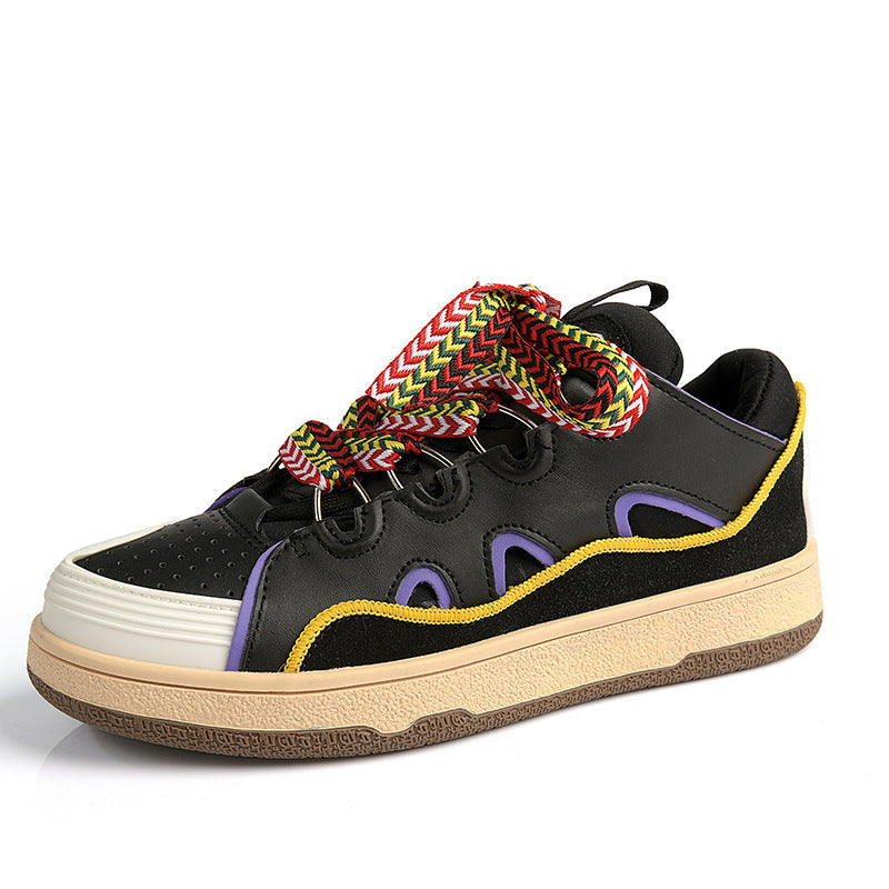Dames sportieve vrijetijdssneakers met dempende zool en meerkleurige veters – Luipaardprint