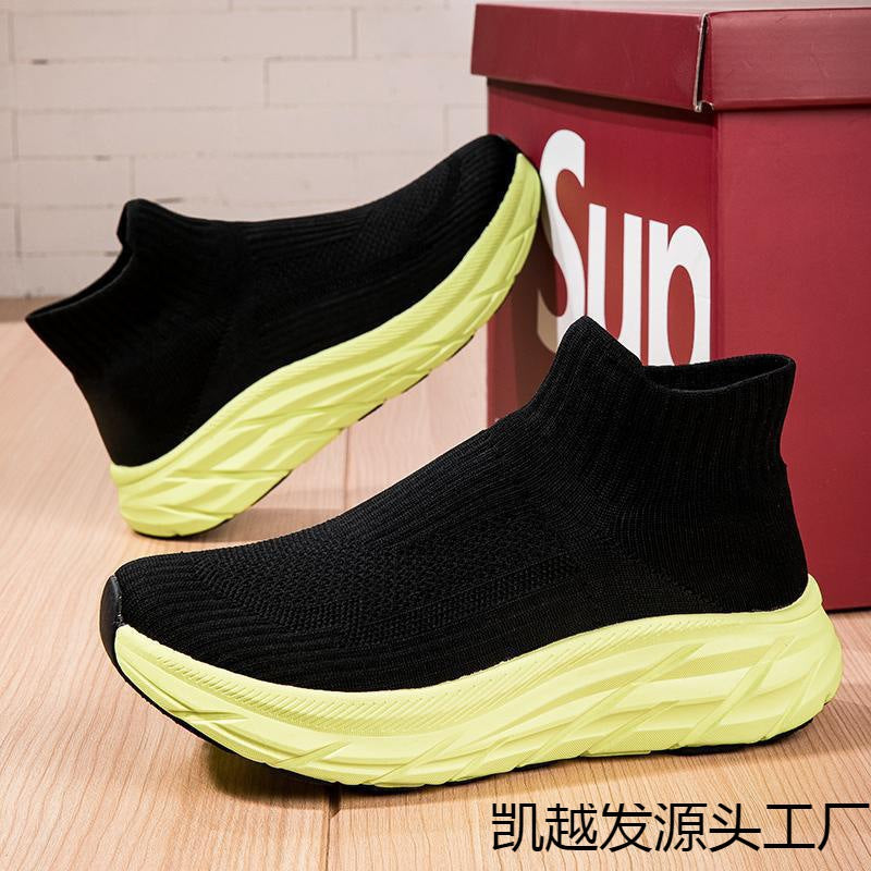 Dames comfortabele gebreide sneakers met flexibele zool – Zwart