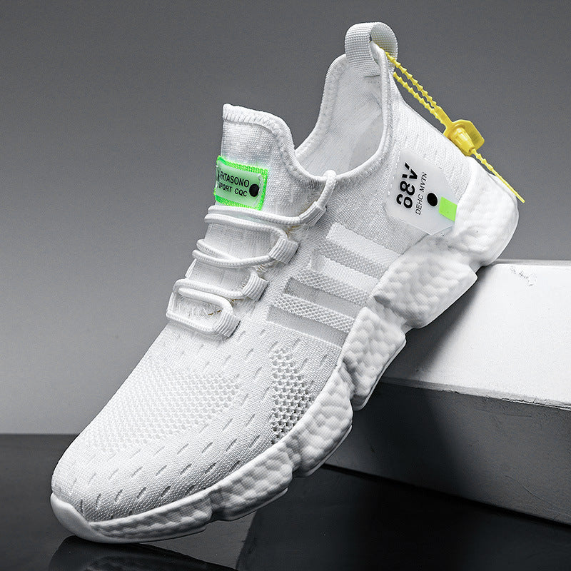 Dames lichte vrijetijdssneakers met flexibele zool – Wit