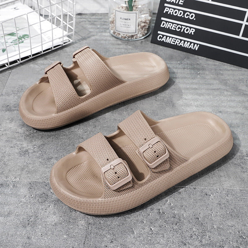 Dames comfortabele sandalen met gespsluiting – Khaki