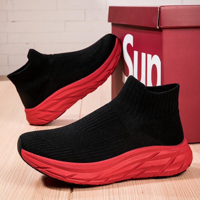 Dames comfortabele gebreide sneakers met flexibele zool – Zwart-groen