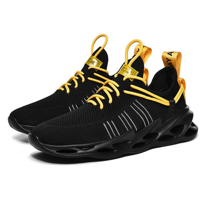 Dames performance hardloopschoenen met ademend mesh bovenwerk en dempende zool – Neongroen