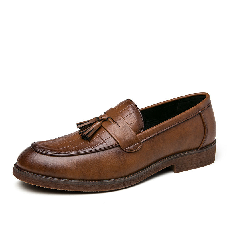 Dames modieuze mocassins met leren bovenwerk en franjedetails – Zwart