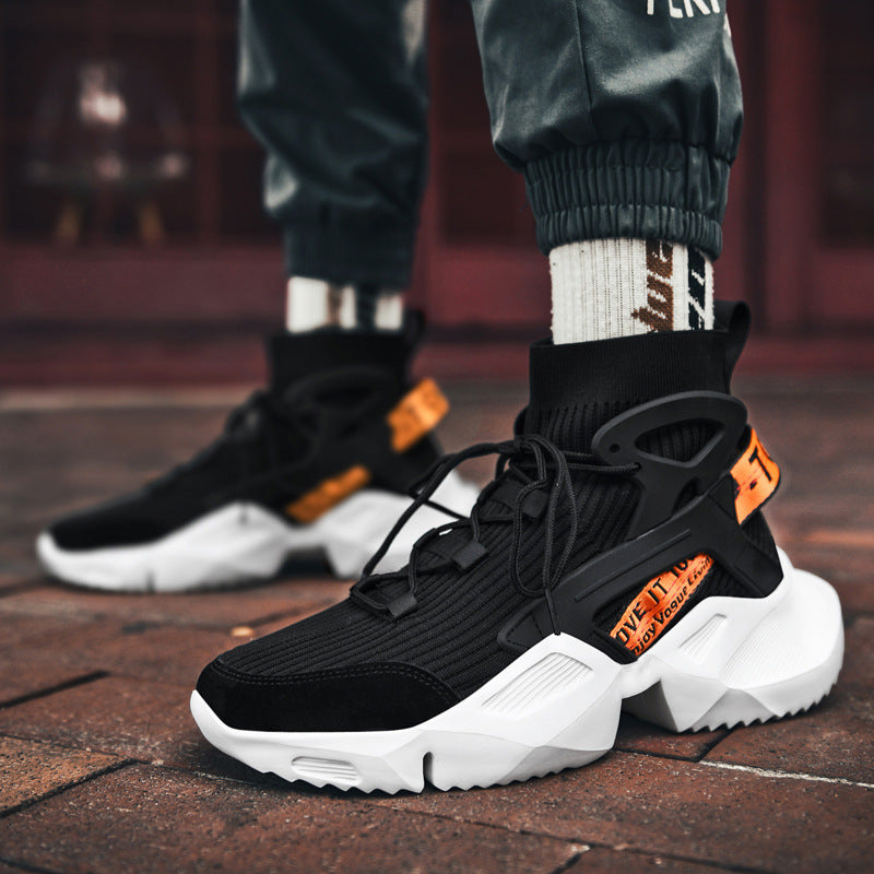 Dames hoge sneakers met ondersteunende zool – Zwart