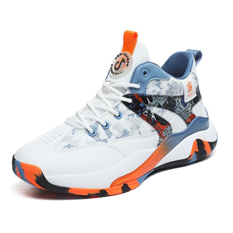 Dames sportieve basketbalsneakers met dempende zool – Zwart-paars