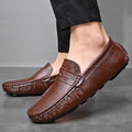 Dames stijlvolle mocassins met flexibele zool en leren bovenwerk – Bruin