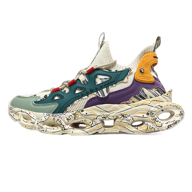 Dames sportieve sneakers met dempende zool – Zwart en Mintgroen – Mintgroen
