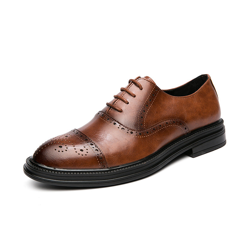 Dames klassieke brogues met leren bovenwerk – Zwart