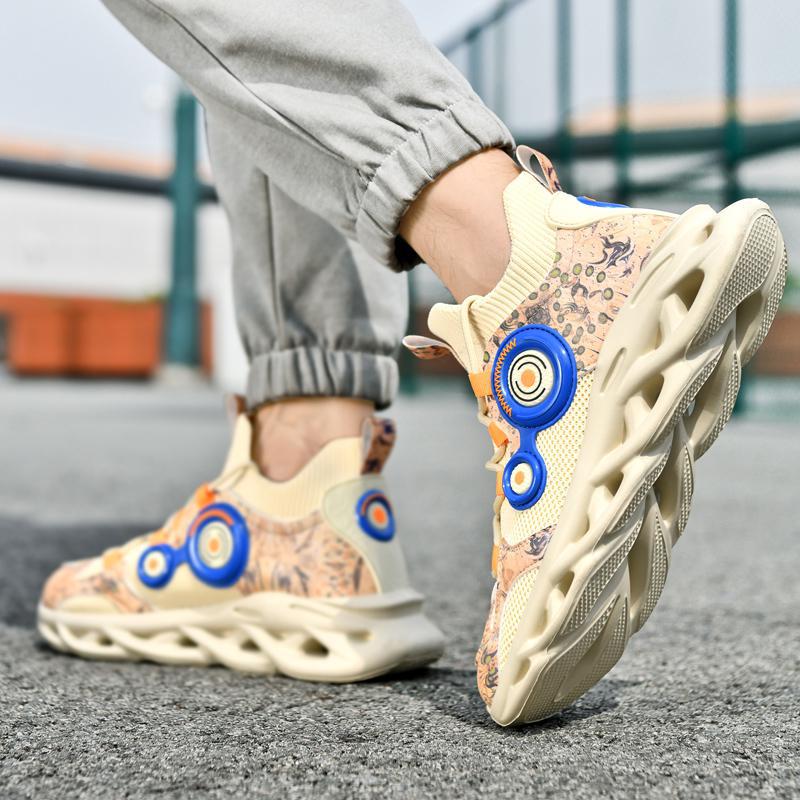 Dames comfortabele sportieve sneakers met dempende zool – Beige en Zwart – Zwart