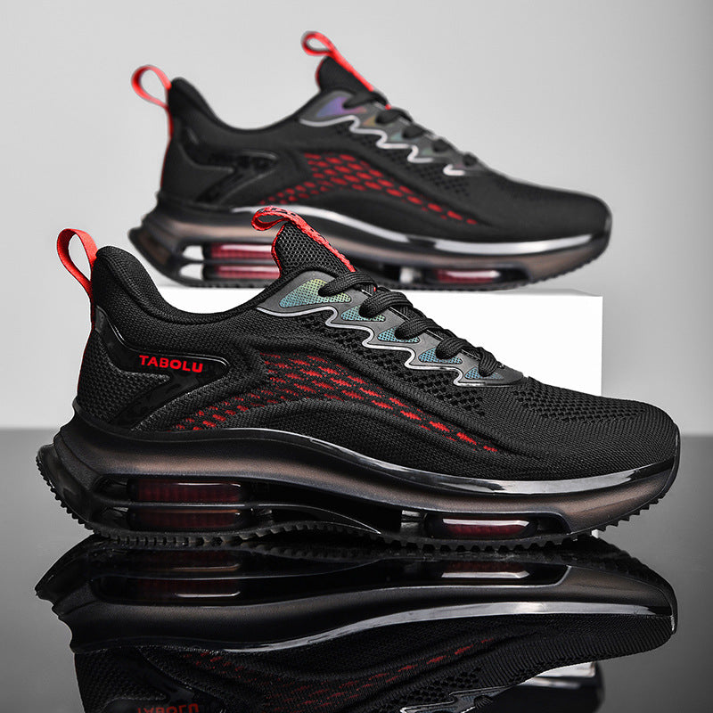 Dames performance sneakers met luchtkussenzool – Zwart-rood