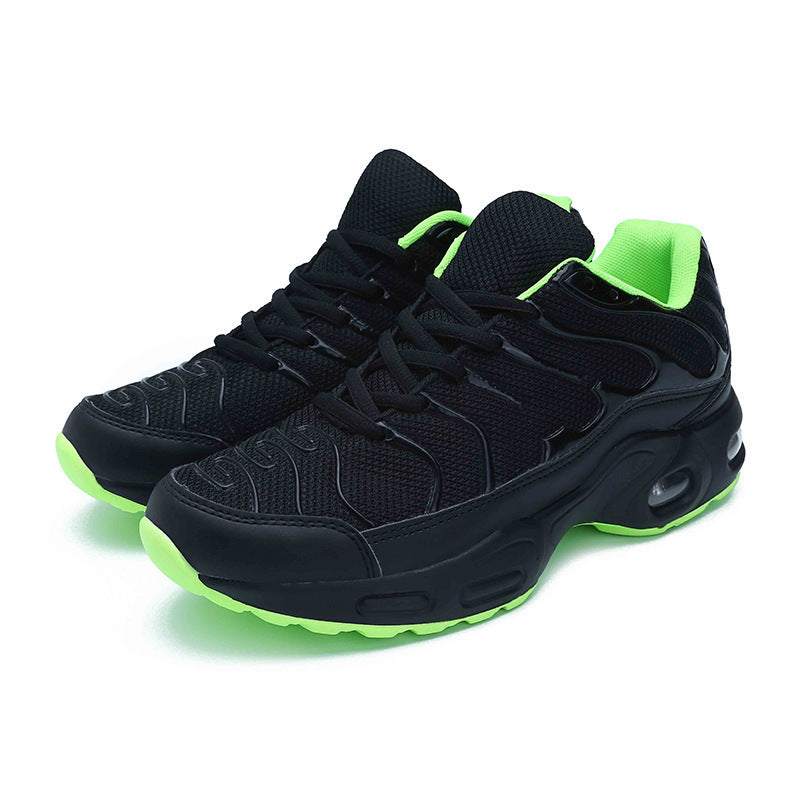 Dames sportieve sneakers met ademend bovenwerk en dempende zool – Zwart en Groen – Rood