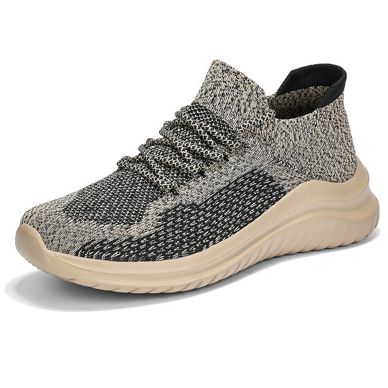 Dames sneakers met elastische veters en hoge schacht – Khaki