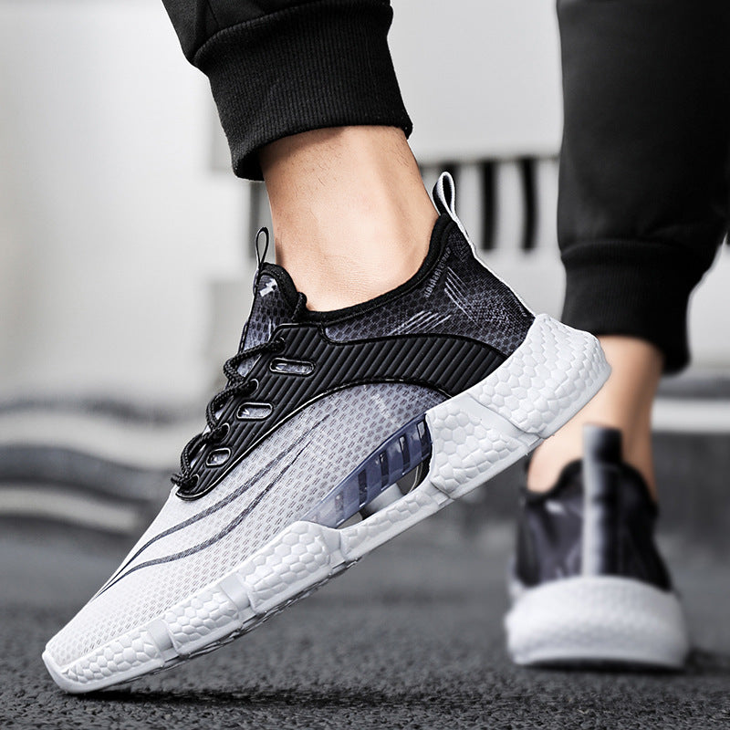 Dames stijlvolle sportsneakers met dempende zool – Waterblauw en Grijs-groen – Zwart
