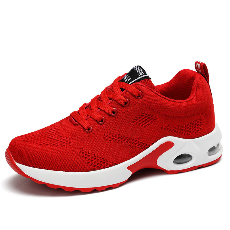 Dames sportieve sneakers – Rood en Wit – Zwart