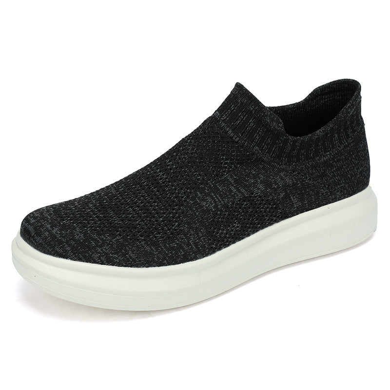 Dames slip-on sneakers met antislipzool en gebreid bovenwerk – Grijs
