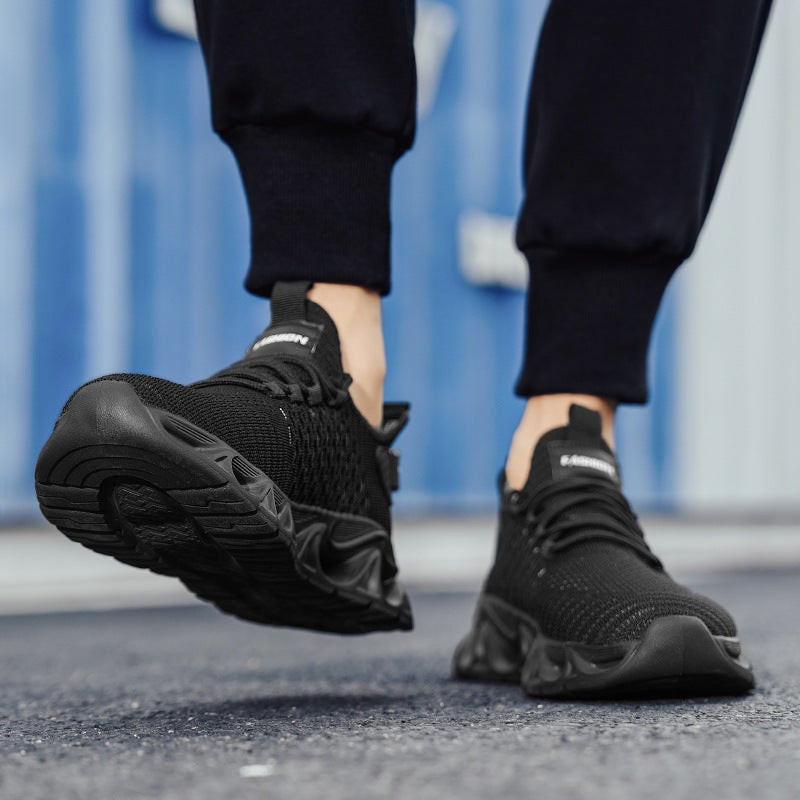 Dames lichte hardloopschoenen met flexibele zool – Zwart en Groen – Grijs