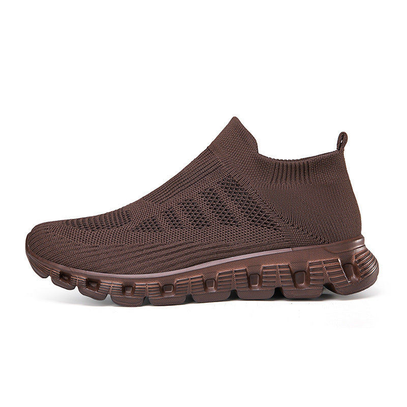 Dames performance sneakers met gebreid bovenwerk – Zwart-wit