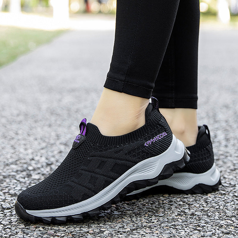 Dames comfortabele hardloopschoenen met ademend bovenwerk – Paars