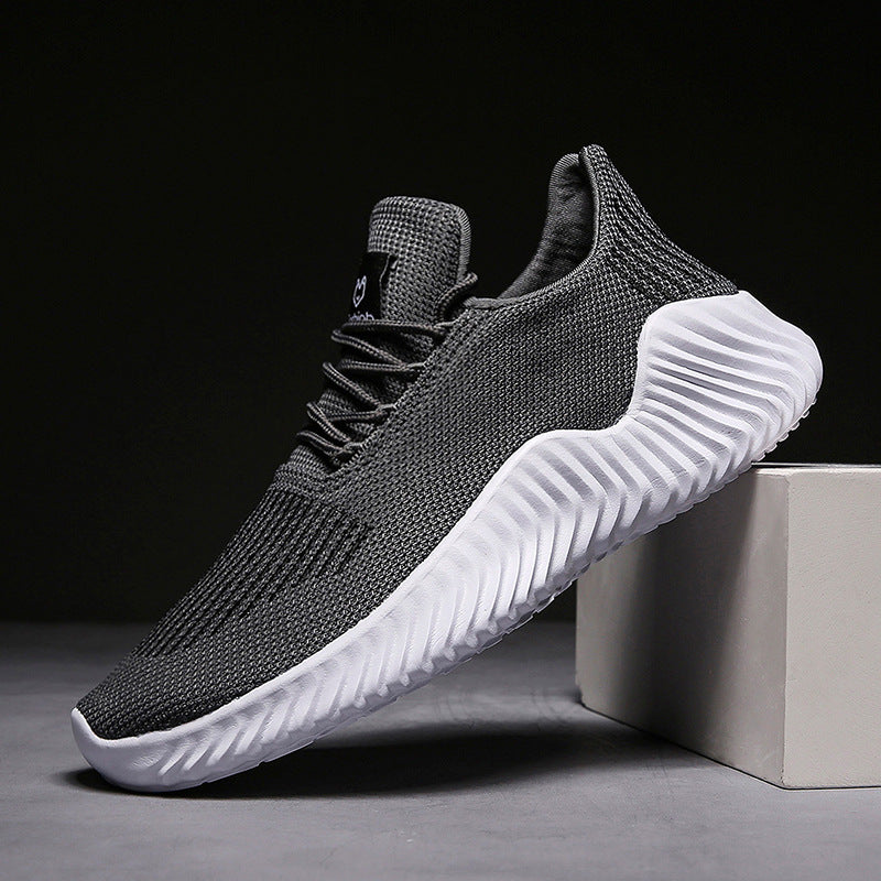 Dames sneakers met flexibele zool en gebreid bovenwerk – Wit
