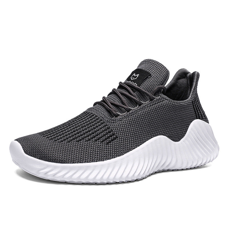 Dames sneakers met flexibele zool en gebreid bovenwerk – Wit