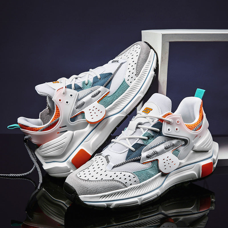 Dames performance sneakers met dempende zool – Grijs en Blauw-oranje – Blauw-oranje