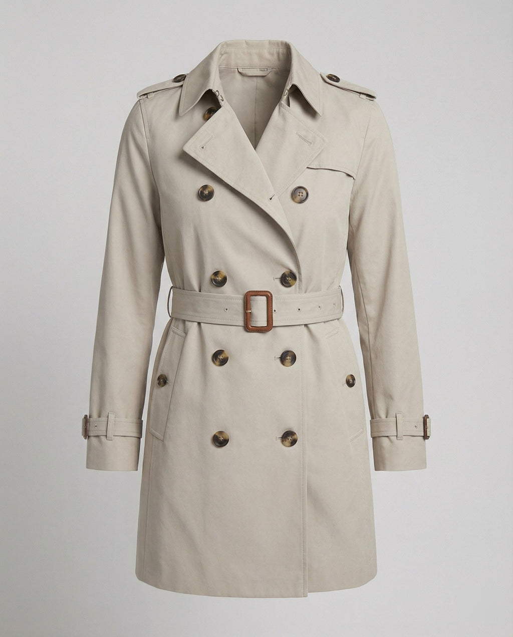 Dames trenchcoat met grijze uitvoering en oversized pasvorm – Lichtgrijs