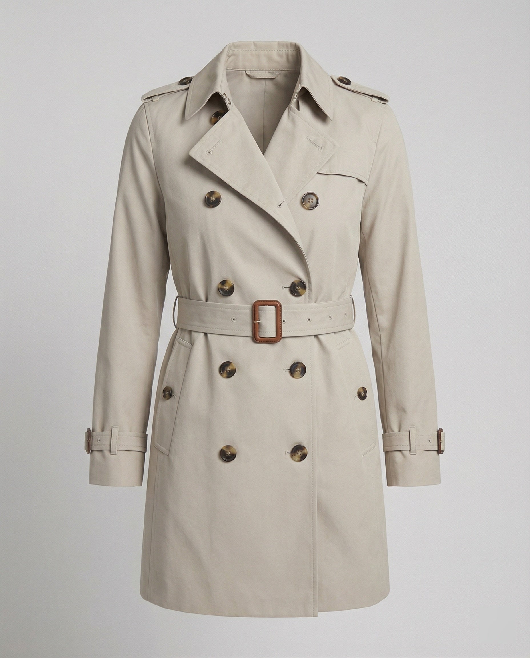 Dames trenchcoat met grijze uitvoering en oversized pasvorm – Lichtgrijs