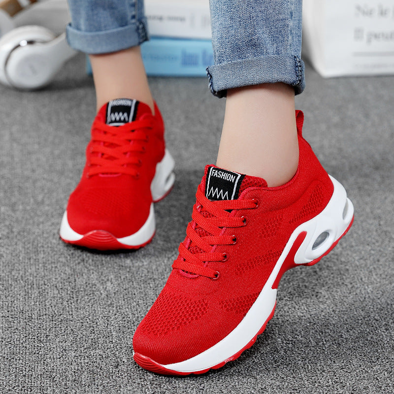 Dames sportieve sneakers – Rood en Wit – Wit