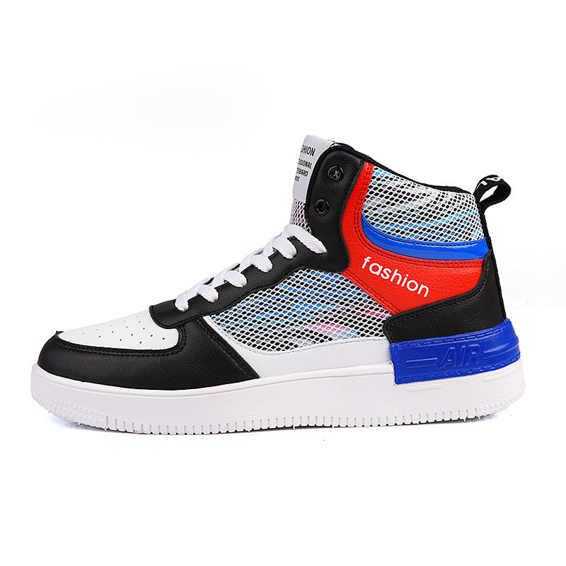 Dames modieuze hoge sneakers met ademend mesh bovenwerk en dempende zool – Maan