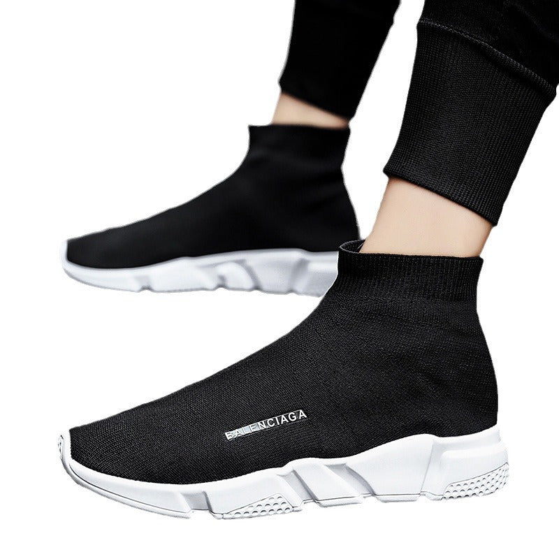 Dames comfortabele slip-on sneakers met gebreid bovenwerk – Wit