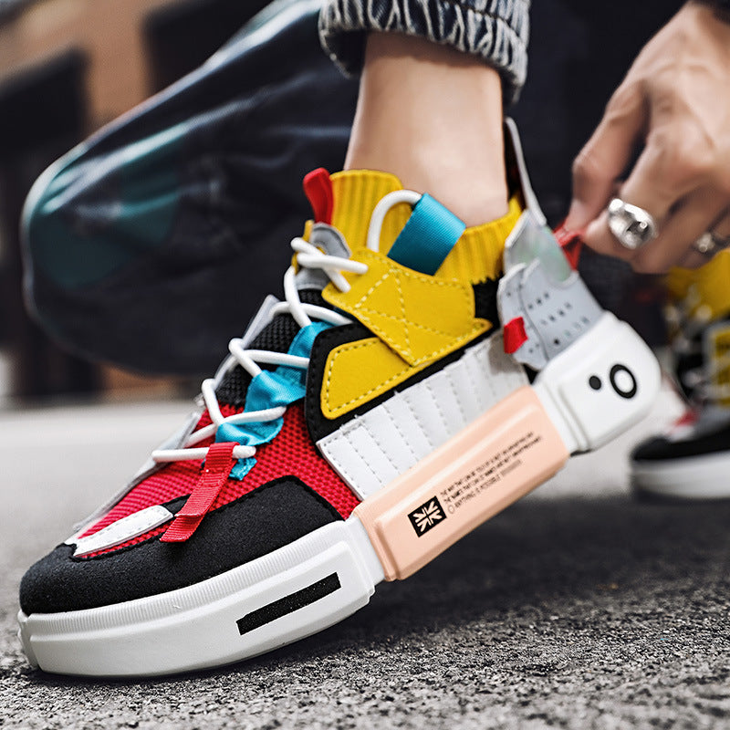 Dames sportieve hoge sneakers met ademend bovenwerk en stevig bovenwerk – Zwart