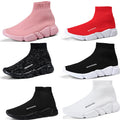 Dames comfortabele slip-on sneakers met gebreid bovenwerk – Zwart