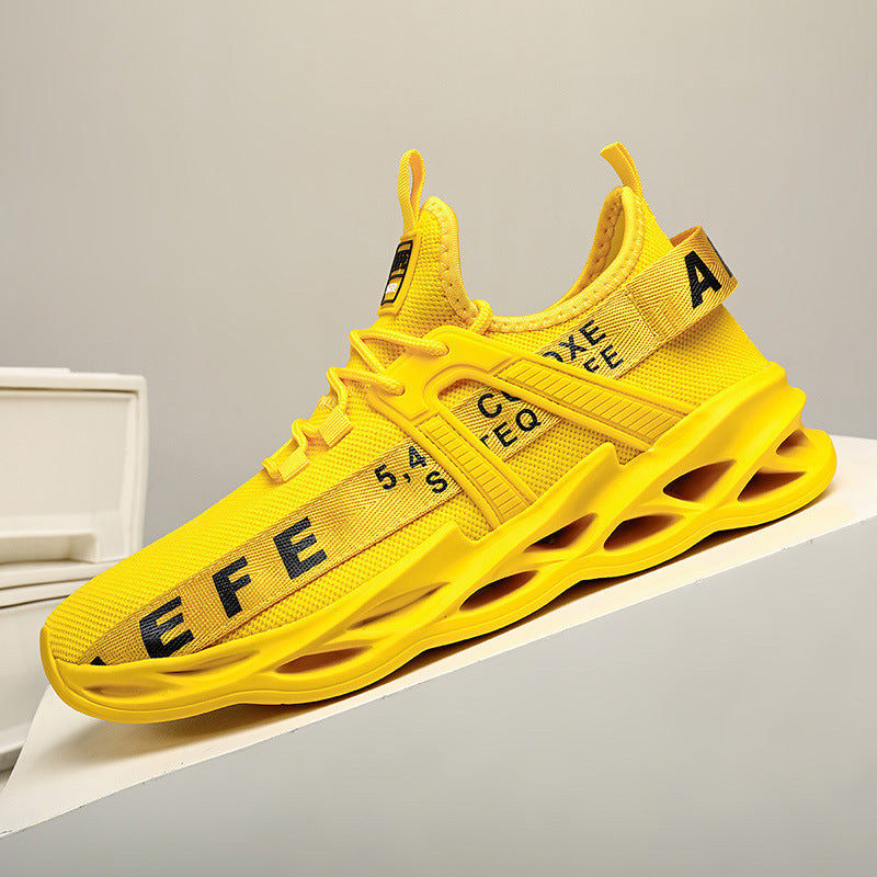Dames sneakers met ademend bovenwerk en dempende zool – Geel