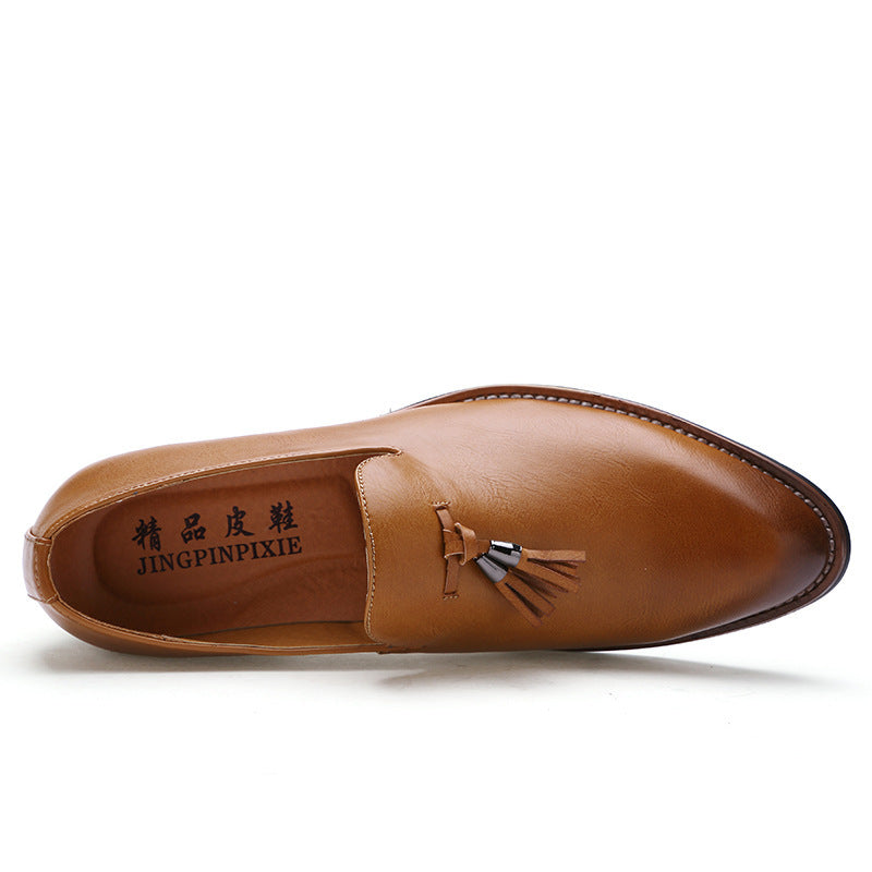 Dames modieuze loafers met leren bovenwerk en franjedetails – Rood