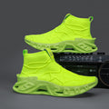 Dames comfortabele gebreide sneakers met hoge schacht – Zwart
