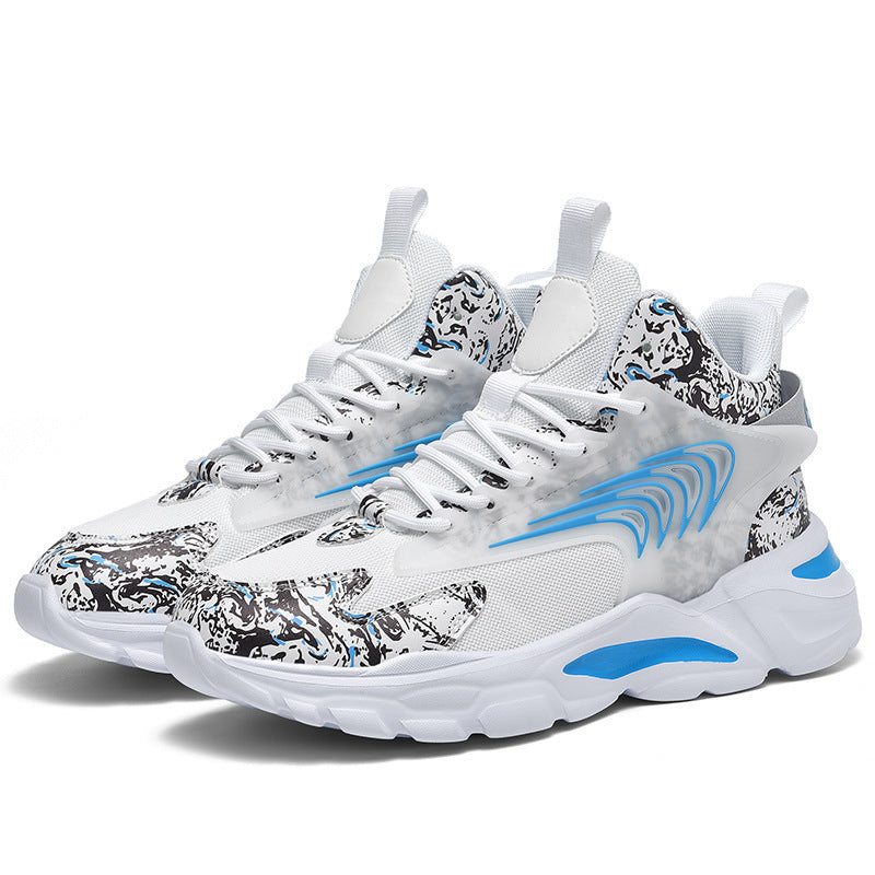 Dames sportieve hoge sneakers – Lichtbruin en Grijs – Lichtbruin