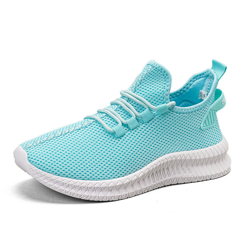 Dames lichte sneakers met ademend mesh bovenwerk – Bruin