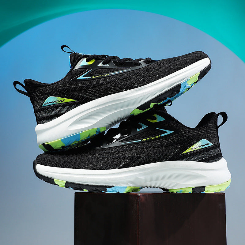 Dames sneakers met ademend mesh bovenwerk en dempende zool – Groen