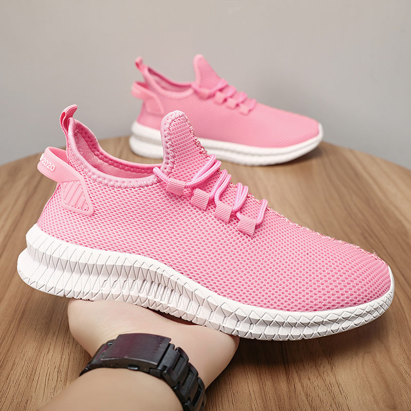 Dames lichte sneakers met ademend mesh bovenwerk – Maan