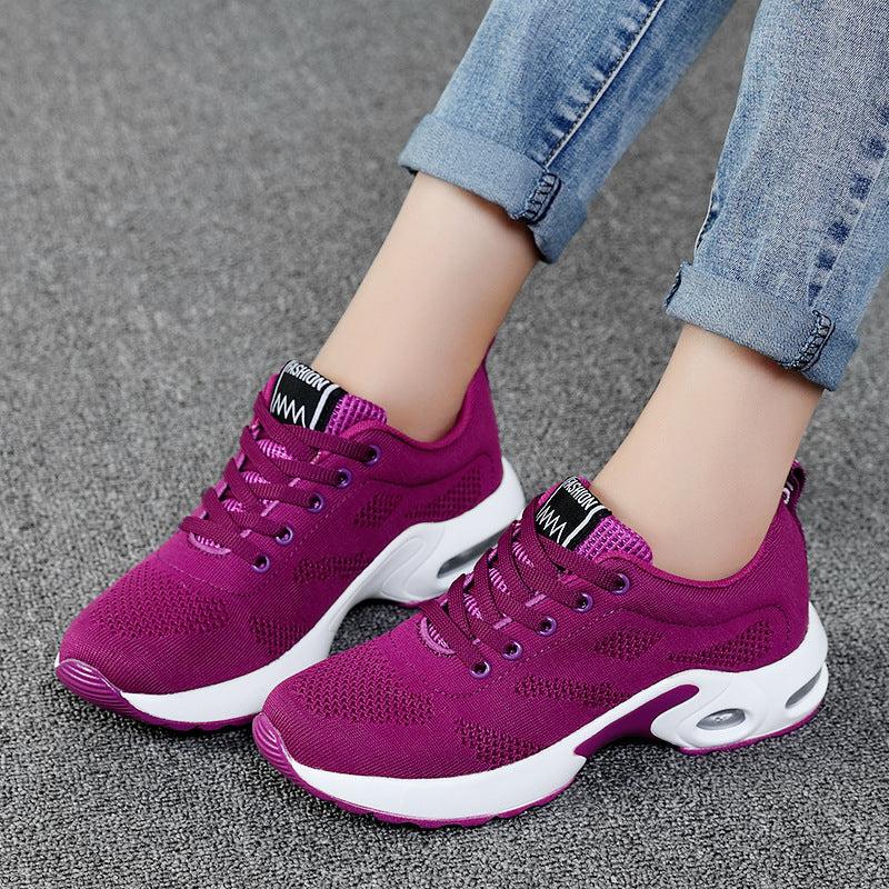Dames sportieve sneakers – Rood en Wit – Zwart