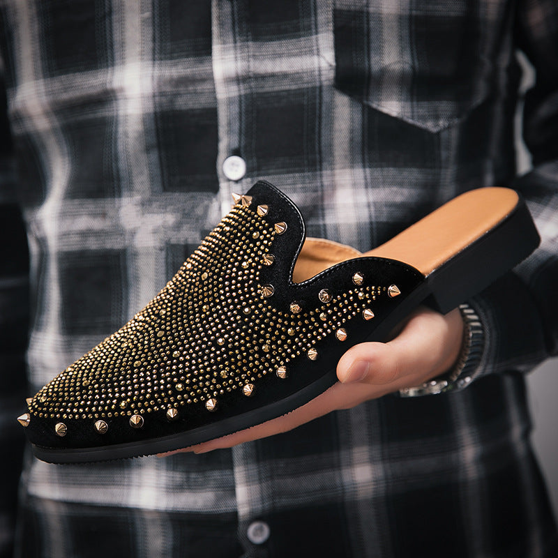 Dames mocassins met studdetails en zachte voering – Geel