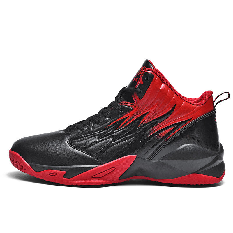 Dames sportieve basketbalsneakers met antislipzool en dempende zool – Zwart-rood en Zwart-oranje – Zwart-oranje