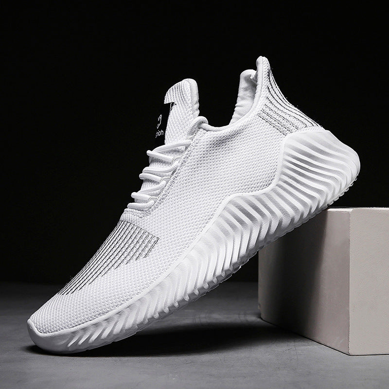 Dames sneakers met flexibele zool en gebreid bovenwerk – Grijs