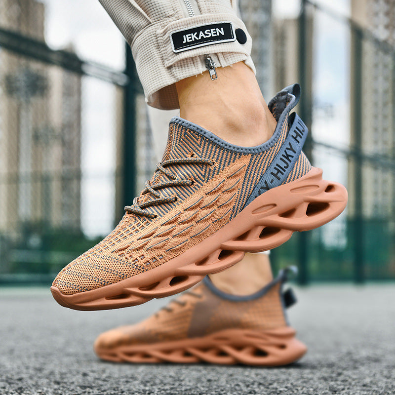 Dames sportieve sneakers met dempende zool – Zwart en Wit – Bruin